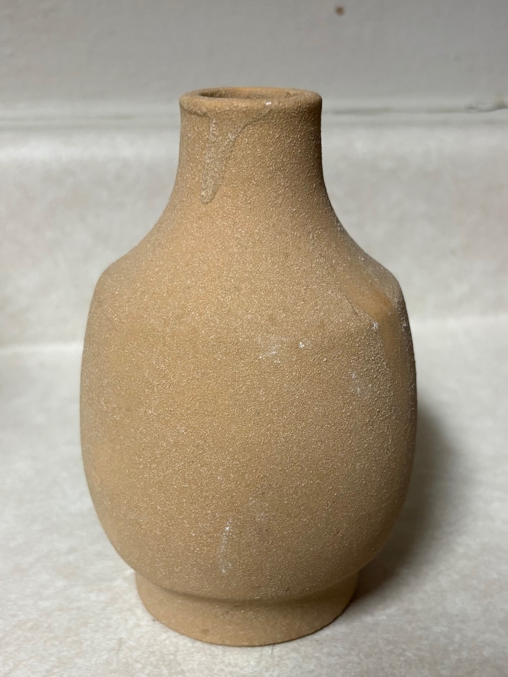 Like New Small Textured Ceramic Vase in Sand